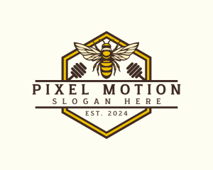 Hexagon Honeybee Farm logo design