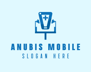 Mobile Medical Stethoscope logo design