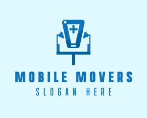 Mobile Medical Stethoscope logo design