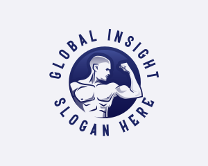 Muscular Fitness Bodybuilder Logo