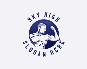 Muscular Fitness Bodybuilder Logo