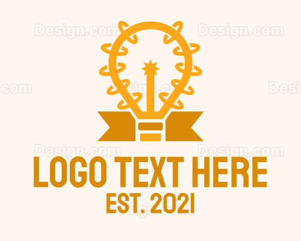 Golden Light Bulb Logo