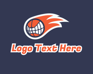 Fiery Basketball Teeth logo