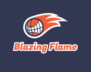 Fiery Basketball Teeth logo design