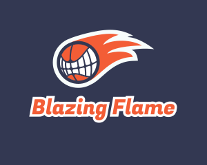 Fiery Basketball Teeth logo