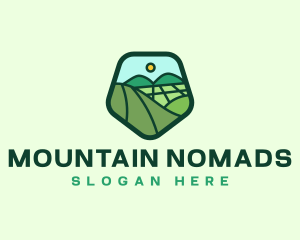 Pentagon Farm Mountain logo design