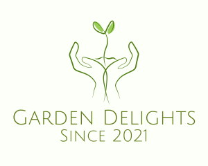 Garden Hand Sprout logo design