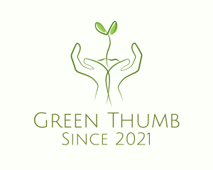 Garden Hand Sprout logo design