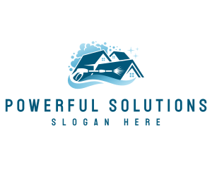 Pressure Washer House Cleaning logo design