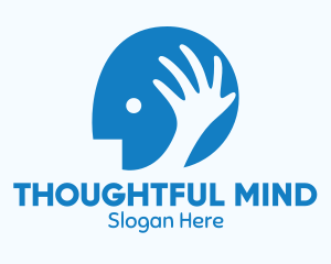 Blue Head Hand logo design