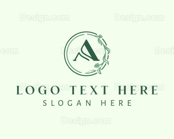 Floral Stem Letter A Logo