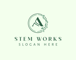 Floral Stem Letter A logo