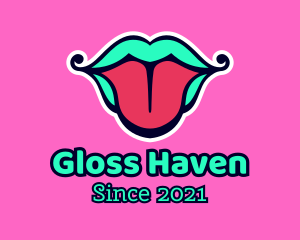 Multicolor Tongue Lips logo design