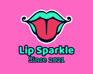 Multicolor Tongue Lips logo design