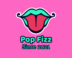 Multicolor Tongue Lips logo design