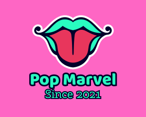 Multicolor Tongue Lips logo design