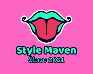 Multicolor Tongue Lips logo design