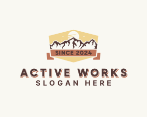 Outdoor Mountain Hiking logo design