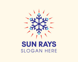 Snowflake Sun Rays logo design