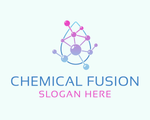 Water Droplet Molecule logo design