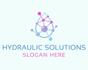 Water Droplet Molecule logo design