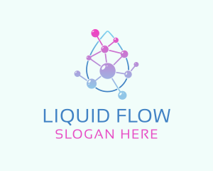 Water Droplet Molecule logo design