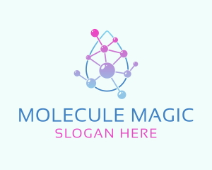 Water Droplet Molecule logo