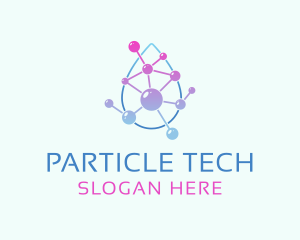 Water Droplet Molecule logo design