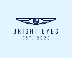 Modern Optical Eye Wings logo design