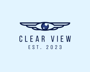 Modern Optical Eye Wings logo design