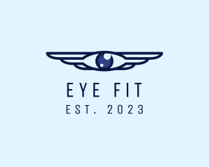 Modern Optical Eye Wings logo design