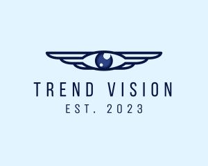 Modern Optical Eye Wings logo design