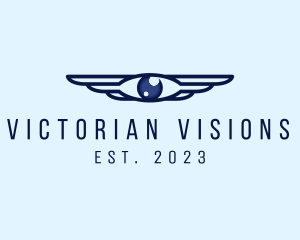 Modern Optical Eye Wings logo design