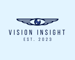 Modern Optical Eye Wings logo design