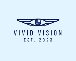 Modern Optical Eye Wings logo design