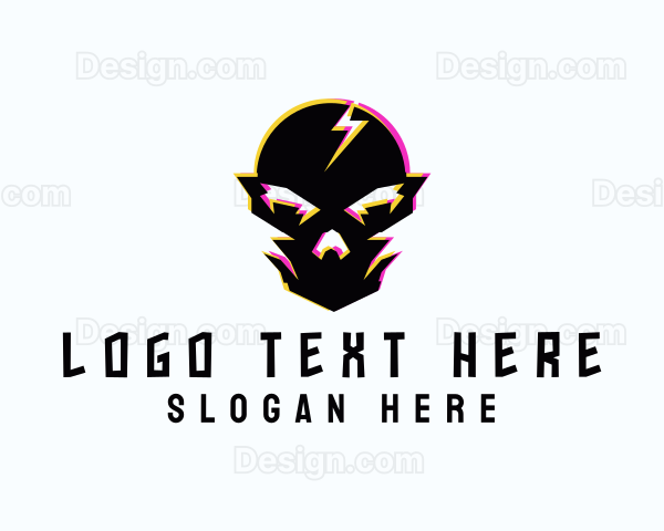 Gaming Thunder Bolt Skull Logo