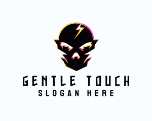 Gaming Thunder Bolt Skull  Logo