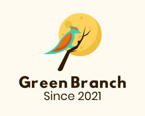 Moonlight Woodpecker Branch logo design