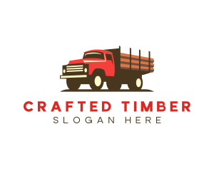 Logging Truck Lumber logo design