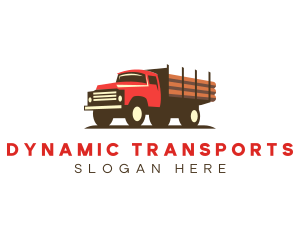 Logging Truck Lumber logo design