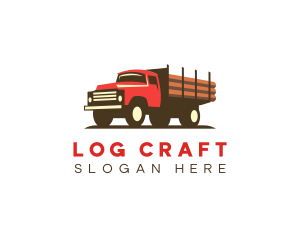 Logging Truck Lumber logo design