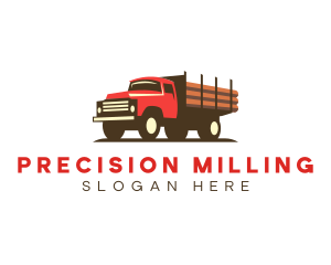 Logging Truck Lumber logo design