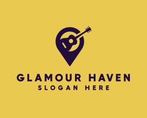 Location Pin Guitar Logo