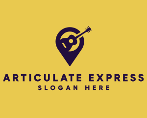 Location Pin Guitar logo design