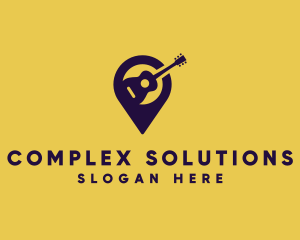 Location Pin Guitar logo design