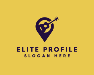 Location Pin Guitar logo design