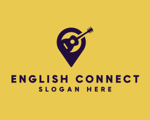 Location Pin Guitar logo design