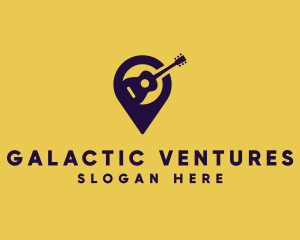 Location Pin Guitar logo design