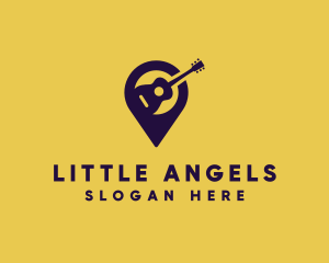 Location Pin Guitar logo design