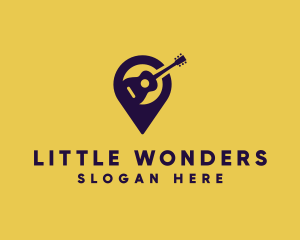 Location Pin Guitar logo design